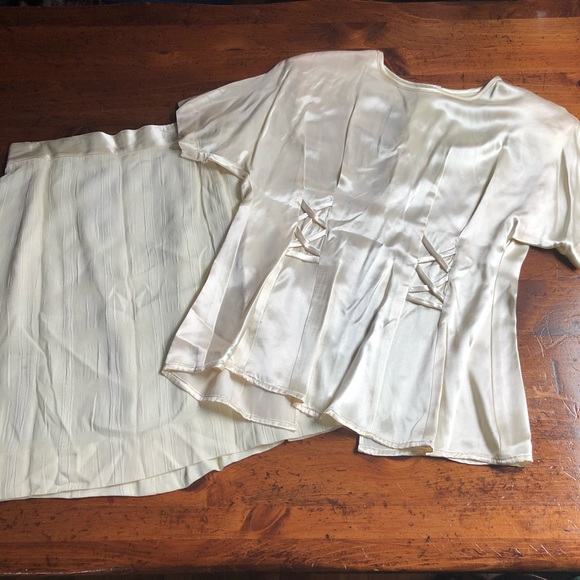 Vintage Dresses & Skirts - Platinum by Dorothy Schoelen Silk Top and Skirt 10